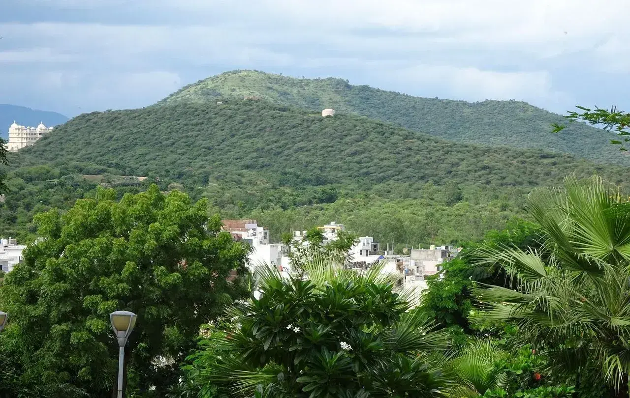 Scenic through Aravalli hills on Ahmedabad to Udaipur road trip.