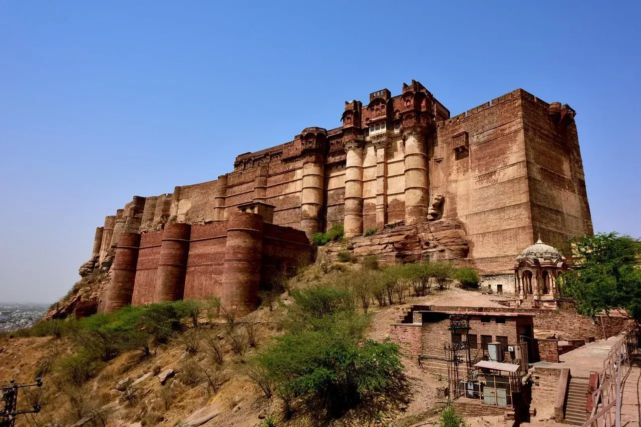 Mehrangarh Fort overlooking the blue city of Jodhpur.