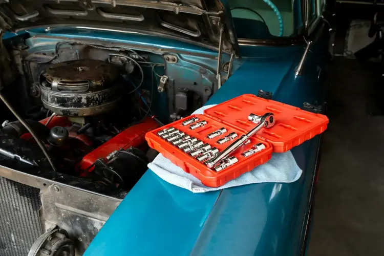 Car tool kit for checking the vehicle.