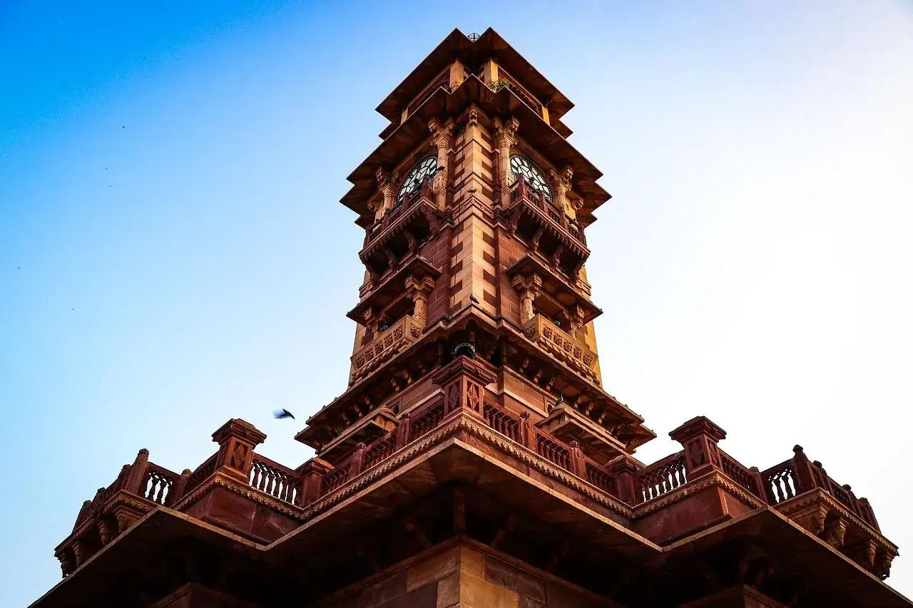 Clock Tower and Sardar Market area in Jodhpur arrival city, Rajasthan.
